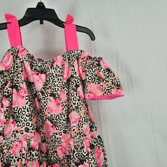 Betsey Johnson Leopard And Flowers Girls Size Medium (10) Top Only - Picture 6 of 7